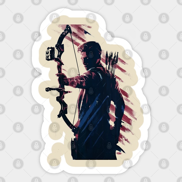 USA Flag Archery Sticker by Moulezitouna